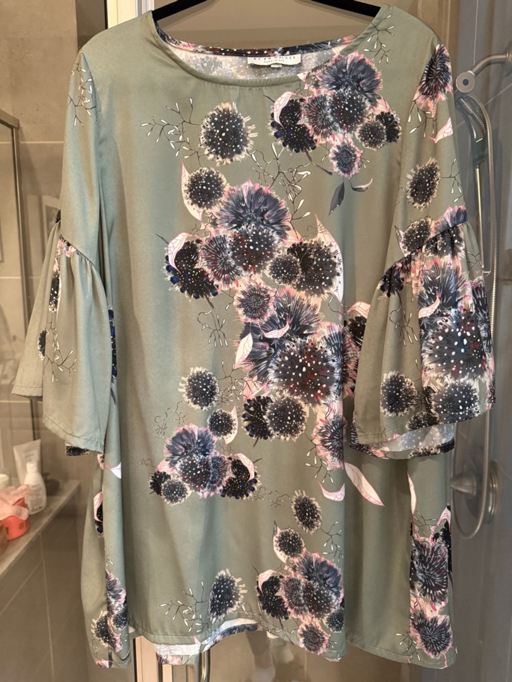 bryn Walker Sage Green Floral Tunic